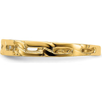 14K Yellow Gold Five Chain Link Band Ring - Fashionable Tapered Link Design by Oro Pregiato