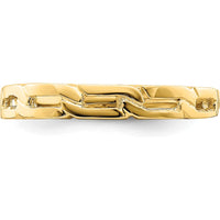 14K Yellow Gold Five Chain Link Band Ring - Fashionable Tapered Link Design by Oro Pregiato