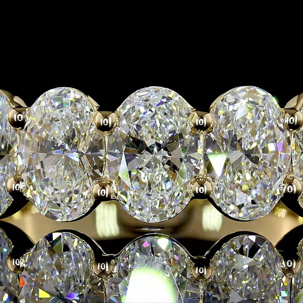 14K Yellow Gold Five-Stone East-West Eternity Band with Oval Cut Lab Diamonds - 2.07 Carat Total Weight - Covaloro Fine Jewelry