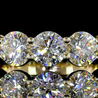 14K Yellow Gold Five-Stone Eternity Band with Round Brilliant Cut Lab Diamonds - 1.61 Carats Total Diamond Weight - Covaloro Fine Jewelry