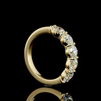 14K Yellow Gold Five-Stone Eternity Band with Round Brilliant Cut Lab Diamonds - 1.61 Carats Total Diamond Weight - Covaloro Fine Jewelry