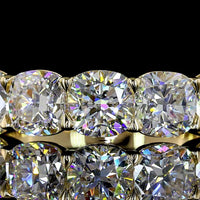 14K Yellow Gold Five-Stone Eternity Band with Square Cushion Brilliant Lab Diamonds - 3.00 Carat Total Weight - Covaloro Fine Jewelry