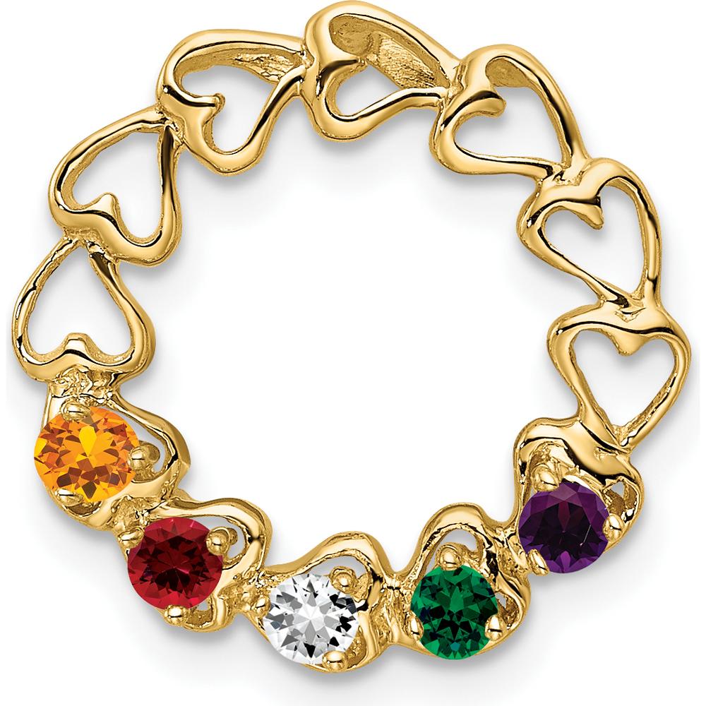 14K Yellow Gold Five Stone Family Pendant Mounting - 19mm by Oro Pregiato