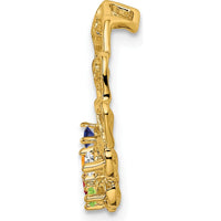 14K Yellow Gold Five Stone Family Pendant Mounting - 19mm by Oro Pregiato