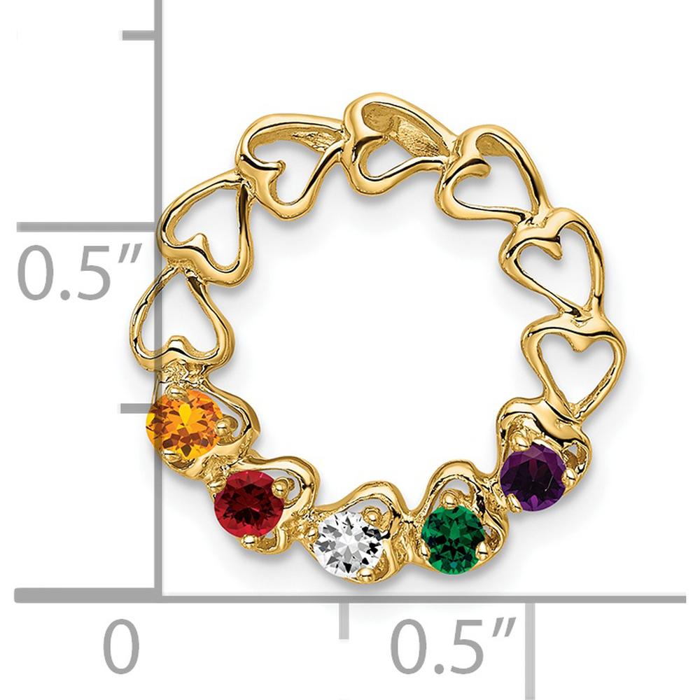 14K Yellow Gold Five Stone Family Pendant Mounting - 19mm by Oro Pregiato