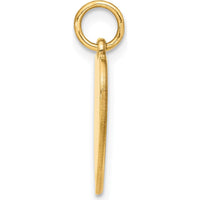 14K Yellow Gold Flag Heart Charm with Textured Design - Polished Finish by Oro Pregiato