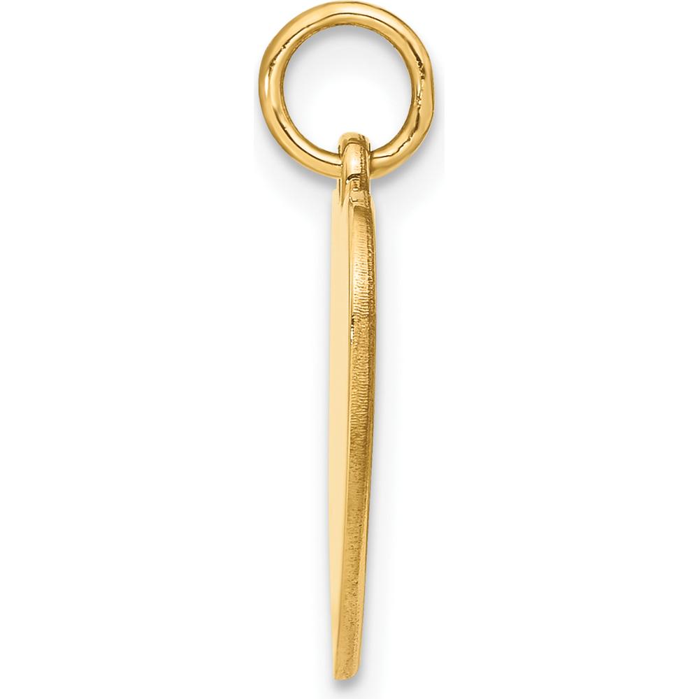 14K Yellow Gold Flag Heart Charm with Textured Design - Polished Finish by Oro Pregiato