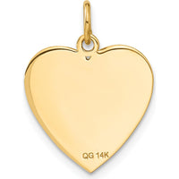 14K Yellow Gold Flag Heart Charm with Textured Design - Polished Finish by Oro Pregiato