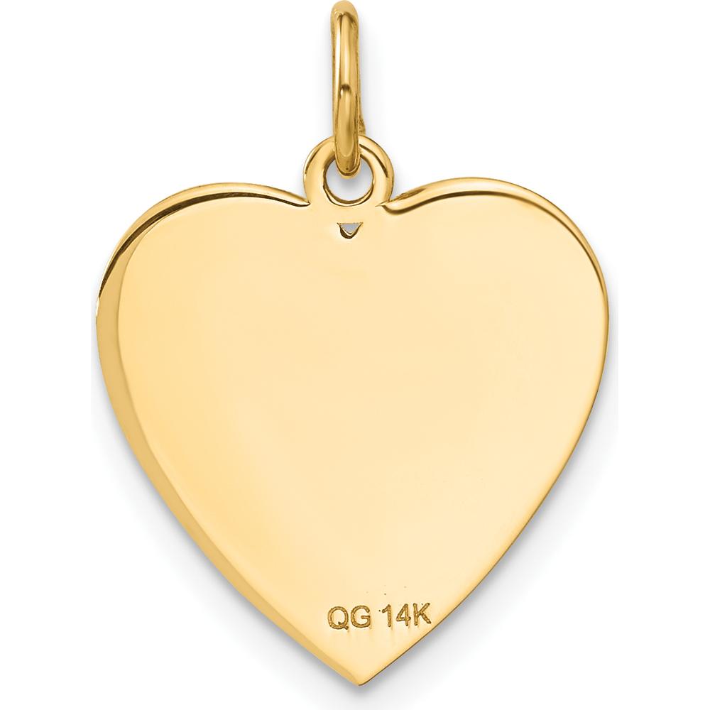 14K Yellow Gold Flag Heart Charm with Textured Design - Polished Finish by Oro Pregiato