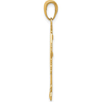 14K Yellow Gold Flat Engravable Girl Charm Pendant - 32mm Length by Oro Pregiato