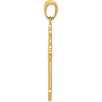 14K Yellow Gold Fleur De Lis Cross Charm Pendant - Timeless Design by Oro Pregiato