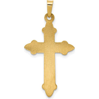 14K Yellow Gold Fleur De Lis Cross Pendant - 35mm x 18mm by Oro Pregiato