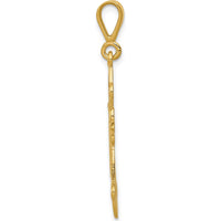 14K Yellow Gold Fleur de Lis Cross Pendant - 39mm Length, 20mm Width by Oro Pregiato