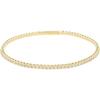 14K Yellow Gold Flexible Bangle with Channel-Set Round Diamonds - 1.00 Carat Total Diamond Weight
