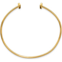 14K Yellow Gold Flexible Cuff Bangle with Shared Prong Round Stone Bar Design - Holds Sixteen 1.3mm Gems by Oro Pregiato