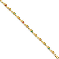14K Yellow Gold Flip Flop Bracelet with Multi-Color Enameled Accents - 7.25" Length by Oro Pregiato
