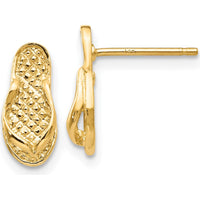 14K Yellow Gold Flip Flop Drop Earrings - 12mm Length by Oro Pregiato