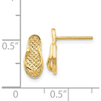 14K Yellow Gold Flip Flop Drop Earrings - 12mm Length by Oro Pregiato