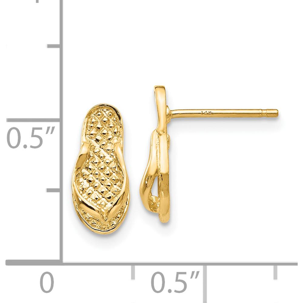 14K Yellow Gold Flip Flop Drop Earrings - 12mm Length by Oro Pregiato