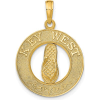 14K Yellow Gold Flip Flop Pendant - Polished Finish by Oro Pregiato