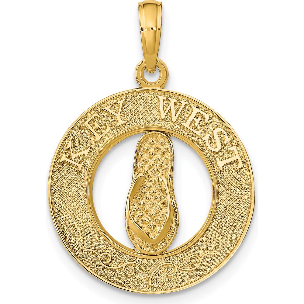 14K Yellow Gold Flip Flop Pendant - Polished Finish by Oro Pregiato
