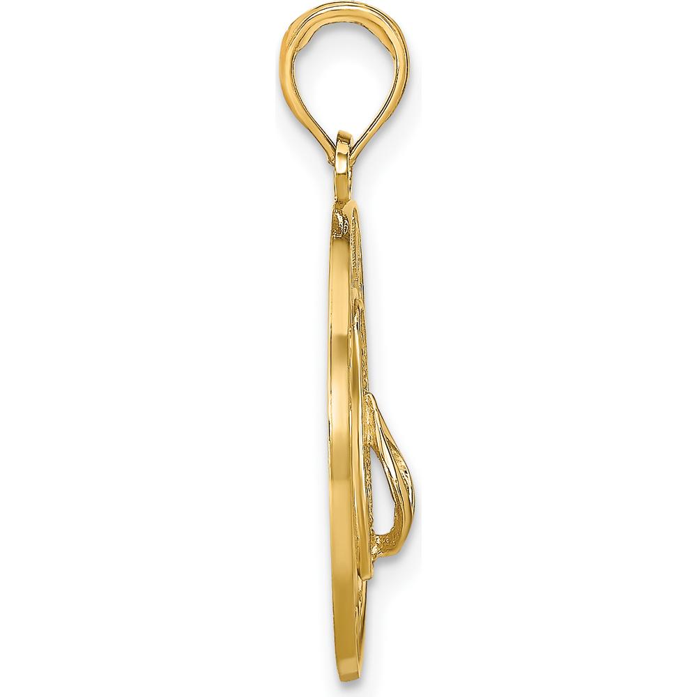 14K Yellow Gold Flip Flop Pendant - Polished Finish by Oro Pregiato