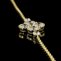 14K Yellow Gold Floral Cluster Bracelet with 6 Prong Set Brilliant Cut Lab Diamonds - 3.35 Carats Total Diamond Weight - Covaloro Fine Jewelry