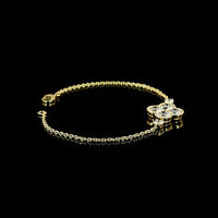 14K Yellow Gold Floral Cluster Bracelet with 6 Prong Set Brilliant Cut Lab Diamonds - 3.35 Carats Total Diamond Weight - Covaloro Fine Jewelry