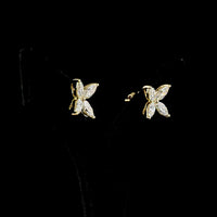 14K Yellow Gold Floral Marquise Diamond Stud Earrings - 2.99 Carat Total Weight Lab-Grown Diamonds (E-F Color, VS Clarity) - Covaloro Fine Jewelry