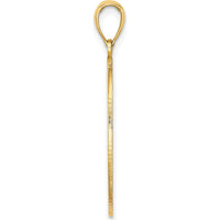 14K Yellow Gold Floral Oval Pendant with Engravable Center - Polished Finish by Oro Pregiato