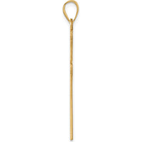 14K Yellow Gold Florentine Satin Cross Pendant - 42.6mm by Oro Pregiato