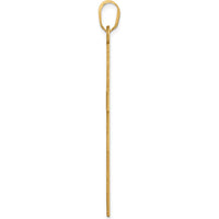 14K Yellow Gold Florentine Satin Cross Pendant - 48mm Length by Oro Pregiato