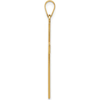 14K Yellow Gold Florentine Satin Cross Pendant with Polished Edges - 36mm Length, 18mm Width by Oro Pregiato