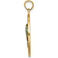 14K Yellow Gold Florida Enamel Palm Tree Circle Charm by Oro Pregiato
