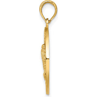 14K Yellow Gold Florida Palm Tree Circle Charm - 24.7mm Length by Oro Pregiato