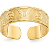 14K Yellow Gold Flower & Butterfly Toe Ring - 5mm Band Width by 0