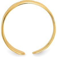 14K Yellow Gold Flower & Butterfly Toe Ring - 5mm Band Width by 0