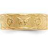 14K Yellow Gold Flower & Butterfly Toe Ring - 5mm Band Width by 0