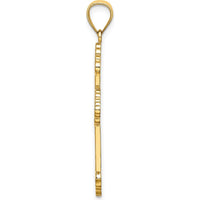 14K Yellow Gold Flower Center Scroll Cross Pendant - 29.4mm Length by Oro Pregiato