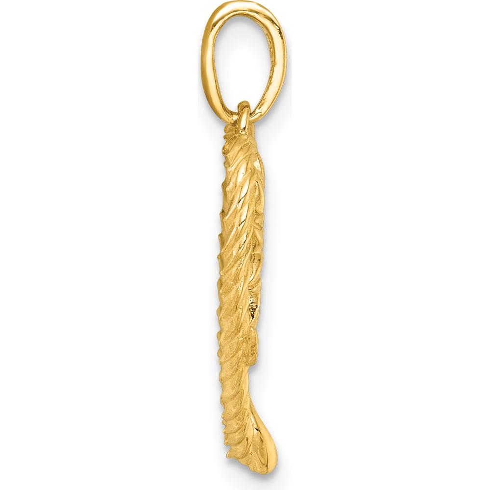 14K Yellow Gold Flower in Twisted Heart Pendant with Rhodium Accent by Oro Pregiato