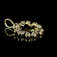 14K Yellow Gold Flower Pendant with 12 Pear-Shape Bezel Set Lab Diamonds - 1.30 Carats Total Diamond Weight - Covaloro Fine Jewelry