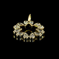 14K Yellow Gold Flower Pendant with 12 Pear-Shape Bezel Set Lab Diamonds - 1.30 Carats Total Diamond Weight - Covaloro Fine Jewelry