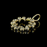 14K Yellow Gold Flower Pendant with 12 Pear-Shape Bezel Set Lab Diamonds - 1.30 Carats Total Diamond Weight - Covaloro Fine Jewelry