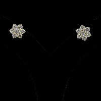 14K Yellow Gold Flower Stud Earrings with Round Brilliant Cut Lab Diamonds - 1.88 Carats Total Diamond Weight - Covaloro Fine Jewelry