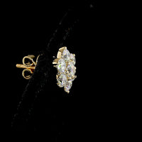 14K Yellow Gold Flower Stud Earrings with Round Brilliant Cut Lab Diamonds - 1.88 Carats Total Diamond Weight - Covaloro Fine Jewelry