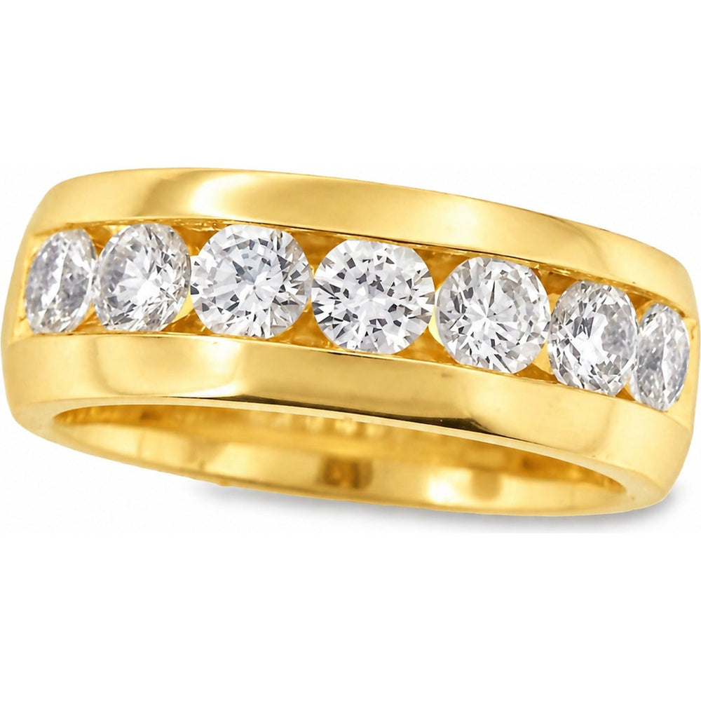 14K Yellow Gold Flush Set Round Lab-Grown Diamond Band - 2.23 Carat Total Diamond Weight by Auriventus