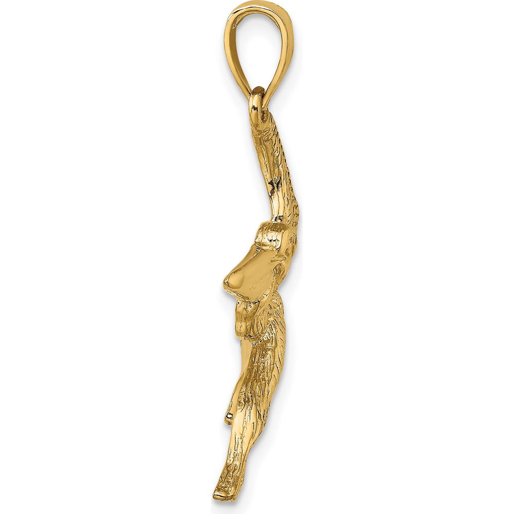 14K Yellow Gold Flying Pelican Motif Pendant Charm by Oro Pregiato
