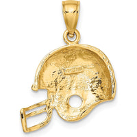 14K Yellow Gold Football Helmet Pendant Charm - Polished Finish, 13.75mm Length by Oro Pregiato