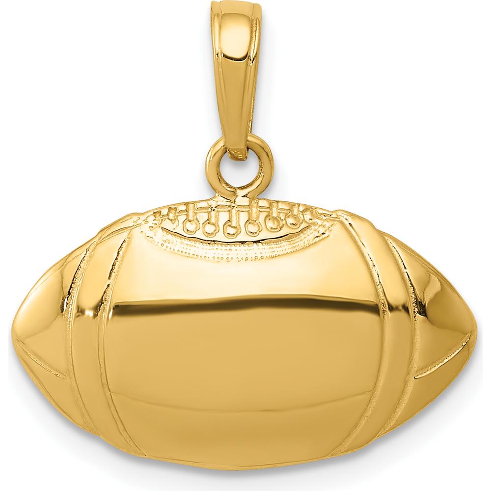 14K Yellow Gold Football Profile Pendant with Textured Detailing by Oro Pregiato