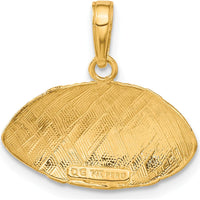 14K Yellow Gold Football Profile Pendant with Textured Detailing by Oro Pregiato